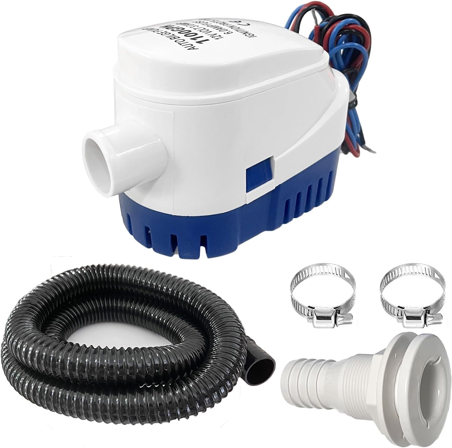 1-1/8 Inch Bilge Pump Plumbing Kit for Boats and More