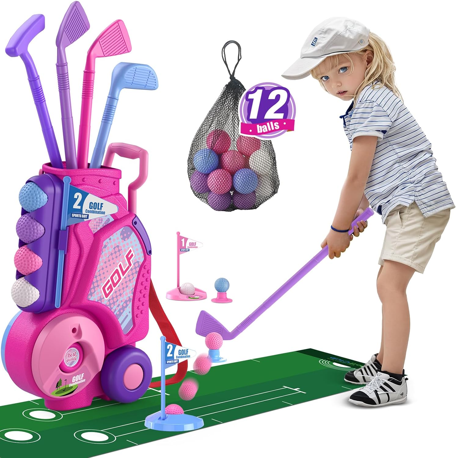 Pink Toddler Golf Set Perfect for Ages 3-5!