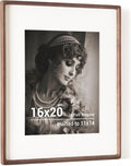 16 x 20 Picture Frame Walnut Wood with HD Tempered Glass - Elegant