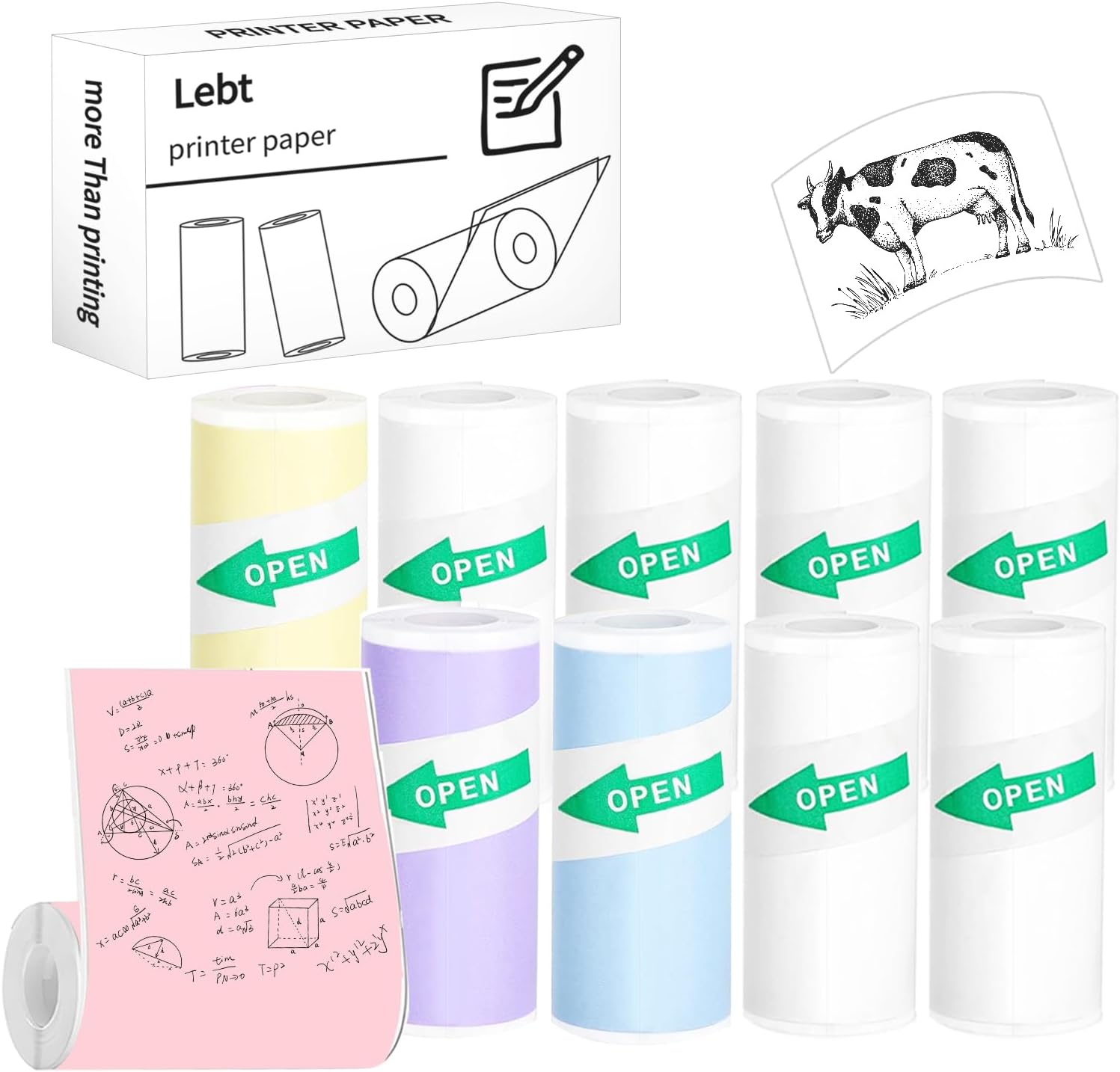 Inkless Sticker Printer Paper | 10 Rolls for Kids Camera | Lebt Quality