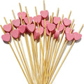 Valentine's Day Bamboo Heart Picks, 100 PCS