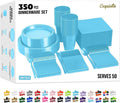 Light Blue Disposable Plates Set 350 Pc - Party Dinnerware