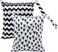Cloth Diaper Wet Dry Bags 2pcs - Double Zippered Waterproof Wet Bag