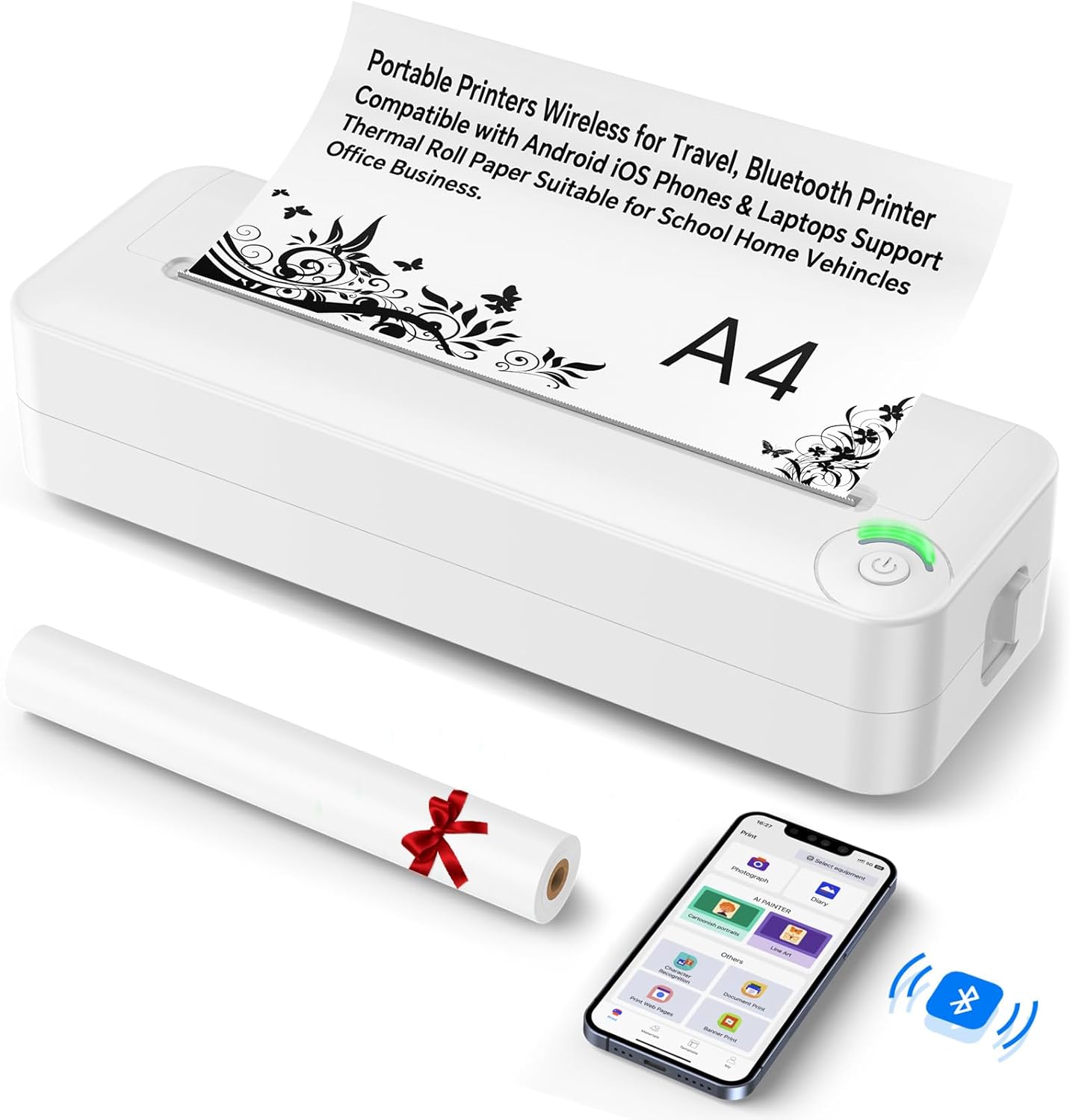 Portable Inkless Bluetooth Printer by Relassy