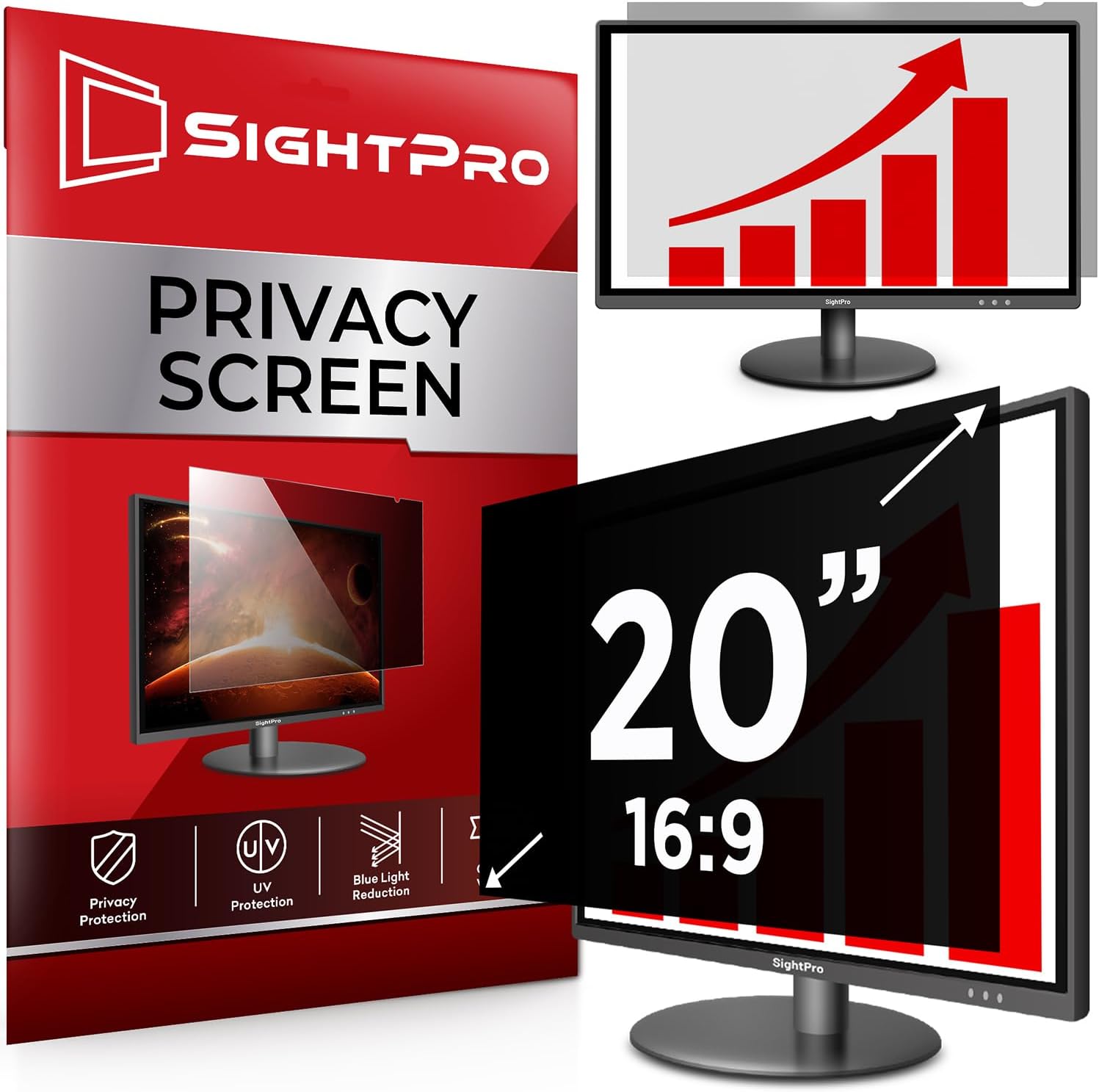 20 Inch Computer Privacy Screen Filter for Monitors - Shield