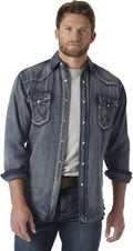 Wrangler Cowboy Cut Western Long Sleeve Snap Work Shirt - Durable Fit