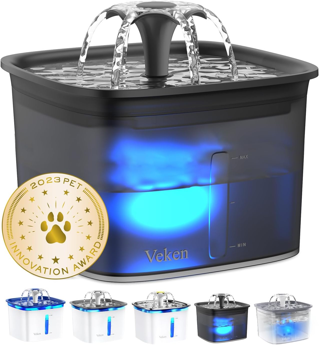 Veken 95oz Pet Fountain - Award-Winning Automatic Water Dispenser