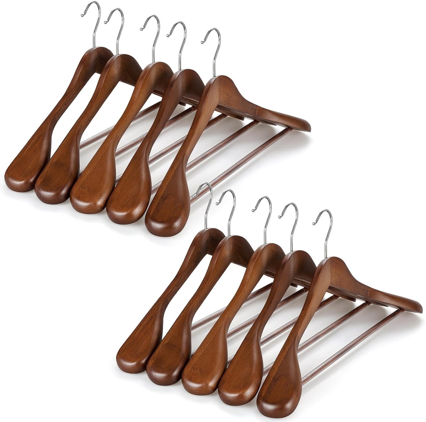 TOPIA HANGER Wide Shoulder Wooden Hangers for Elegant Closets