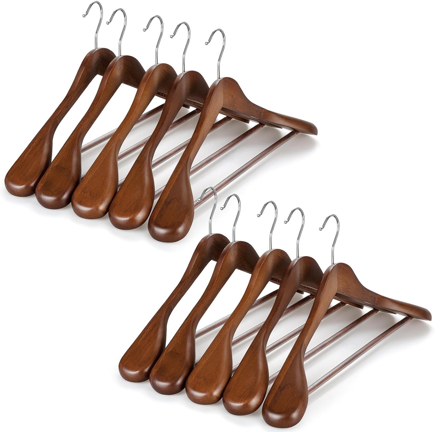 TOPIA HANGER Wide Shoulder Wooden Hangers for Elegant Closets