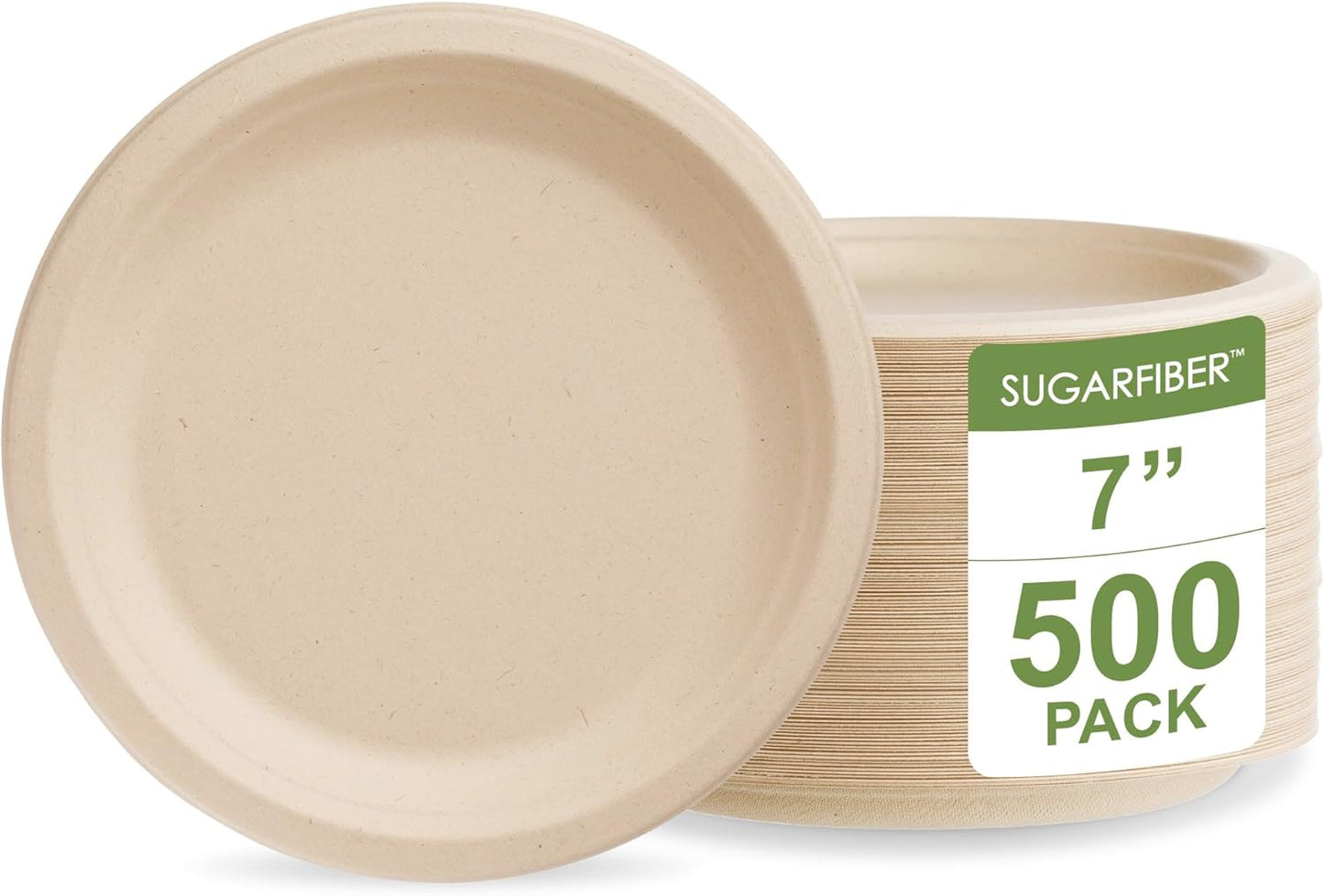 Harvest Pack 500 Count 7-inch Compostable Paper Plates for Events