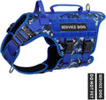 Tactical Dog Harness Navy Blue L - No-Pull Service Vest for Large
