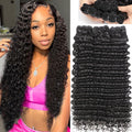 Deep Wave Human Hair Bundles 24 26 28 in - Natural Brazilian Wave