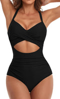 One Piece Tummy Control Swimsuit - Cutout High Waisted Flatterer