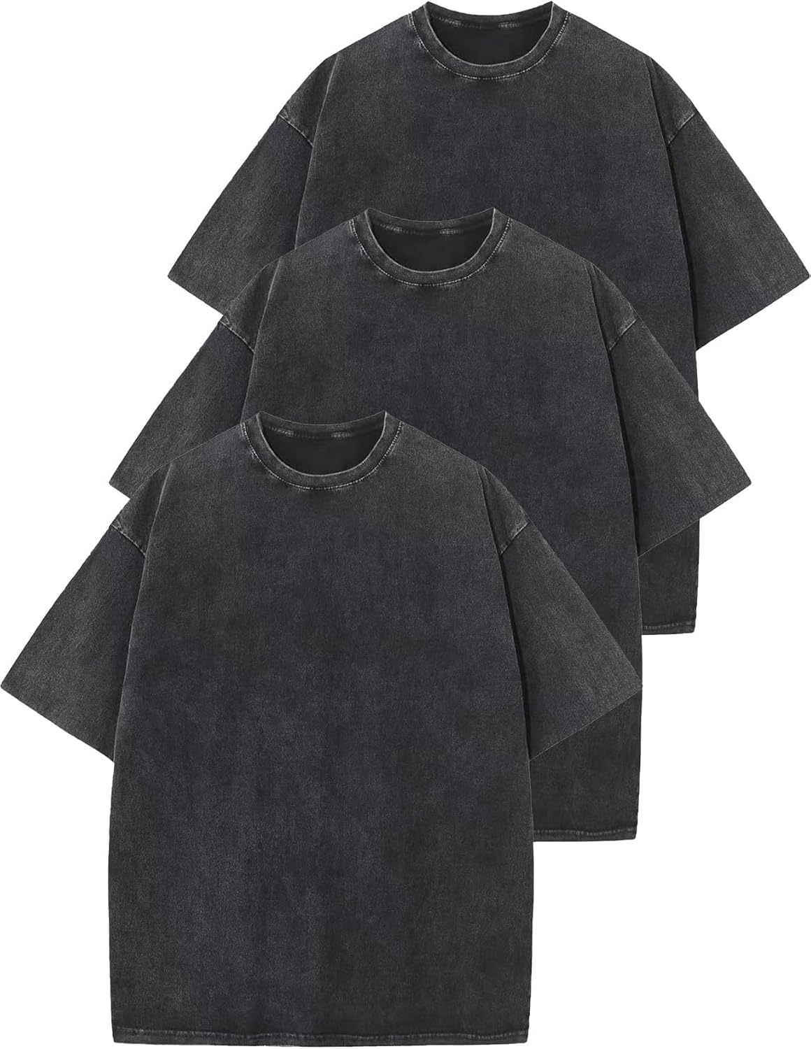 Flygo 3 Pack Men Oversized T Shirts for Casual Streetwear