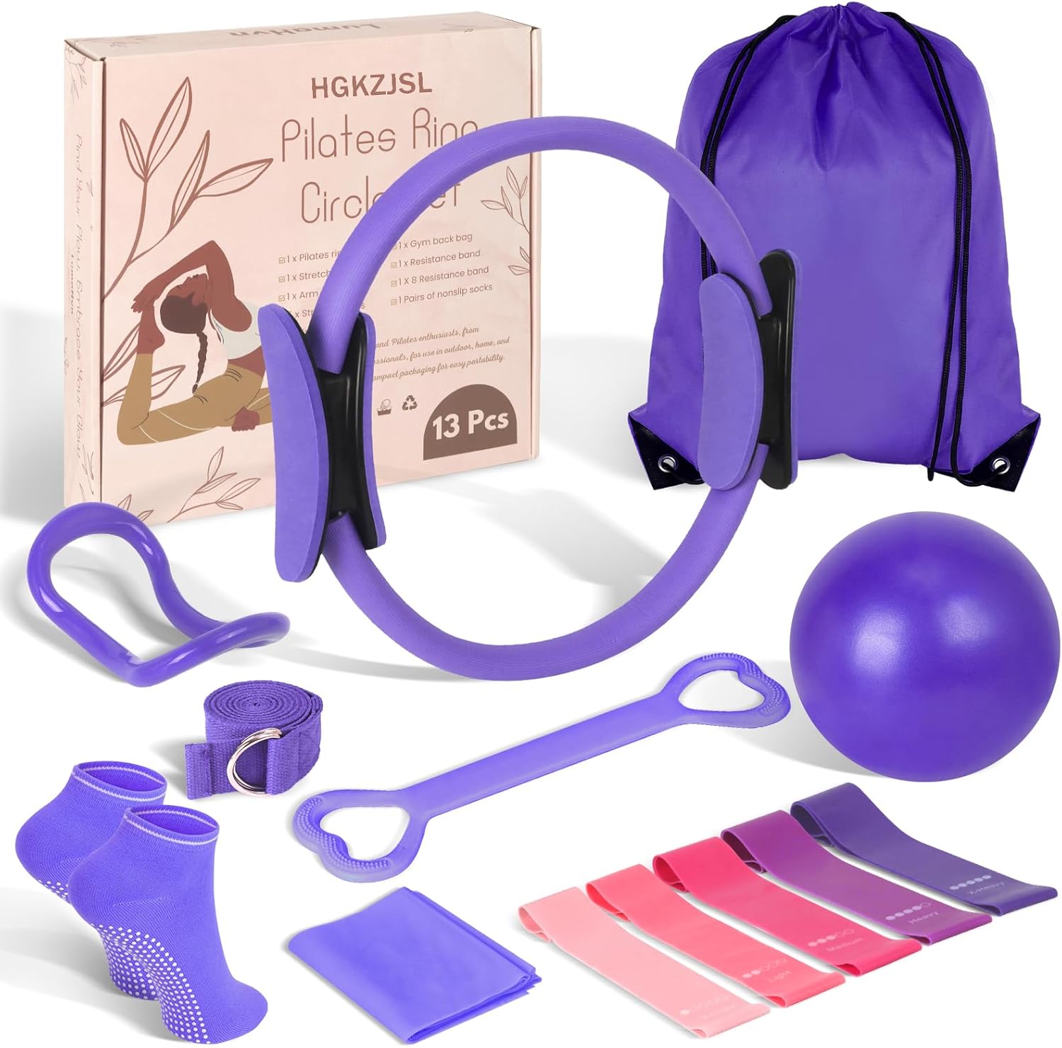 Home Pilates Essentials Kit by HGKZJSL for Beginners