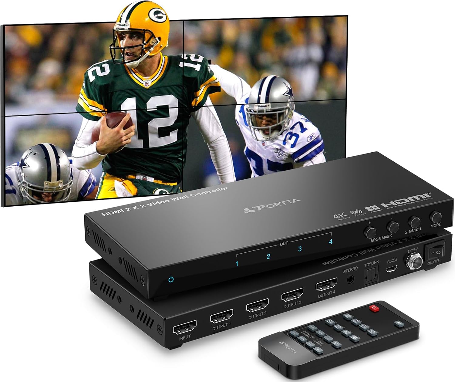 PORTTA HDMI Video Wall Controller 2x2 4K with 11 Modes