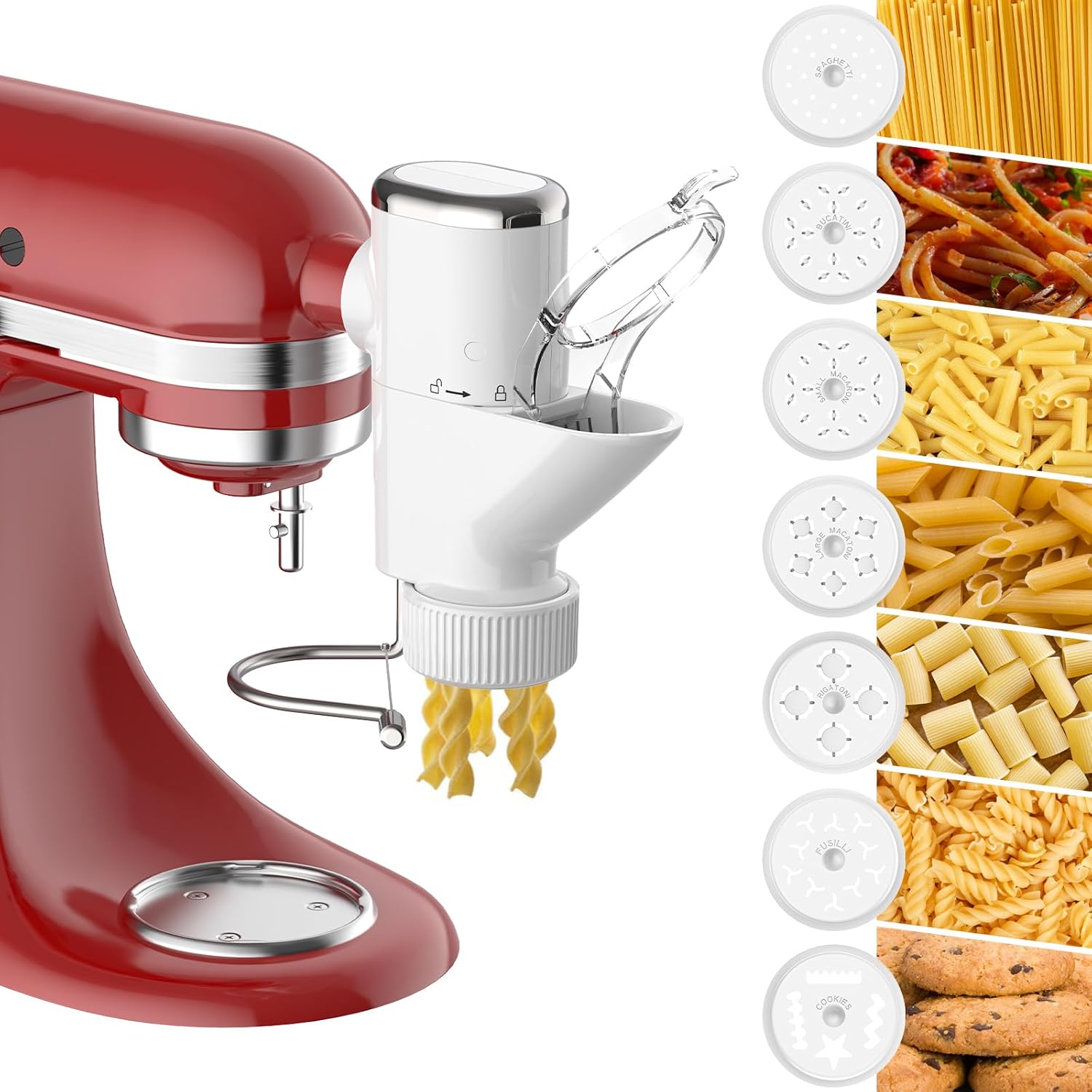 7-in-1 Pasta Press Attachment for KitchenAid: Endless Pasta Possibilities