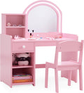 Kids Princess Vanity Set with Lighted Mirror and Stool - Toddler