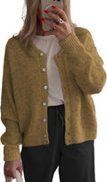 Women's Long Sleeve Front Button Y2k Cardigan Sweaters - Cozy Fall is