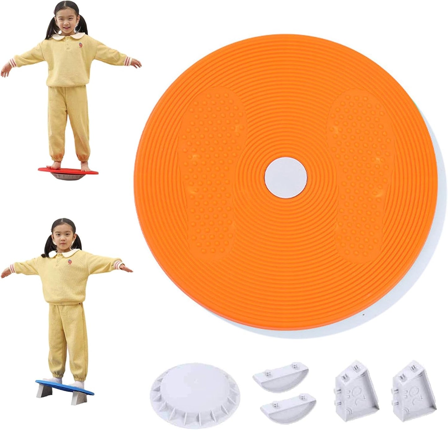 Interactive Kids Balance Board Set, Max 220 Lbs, Orange