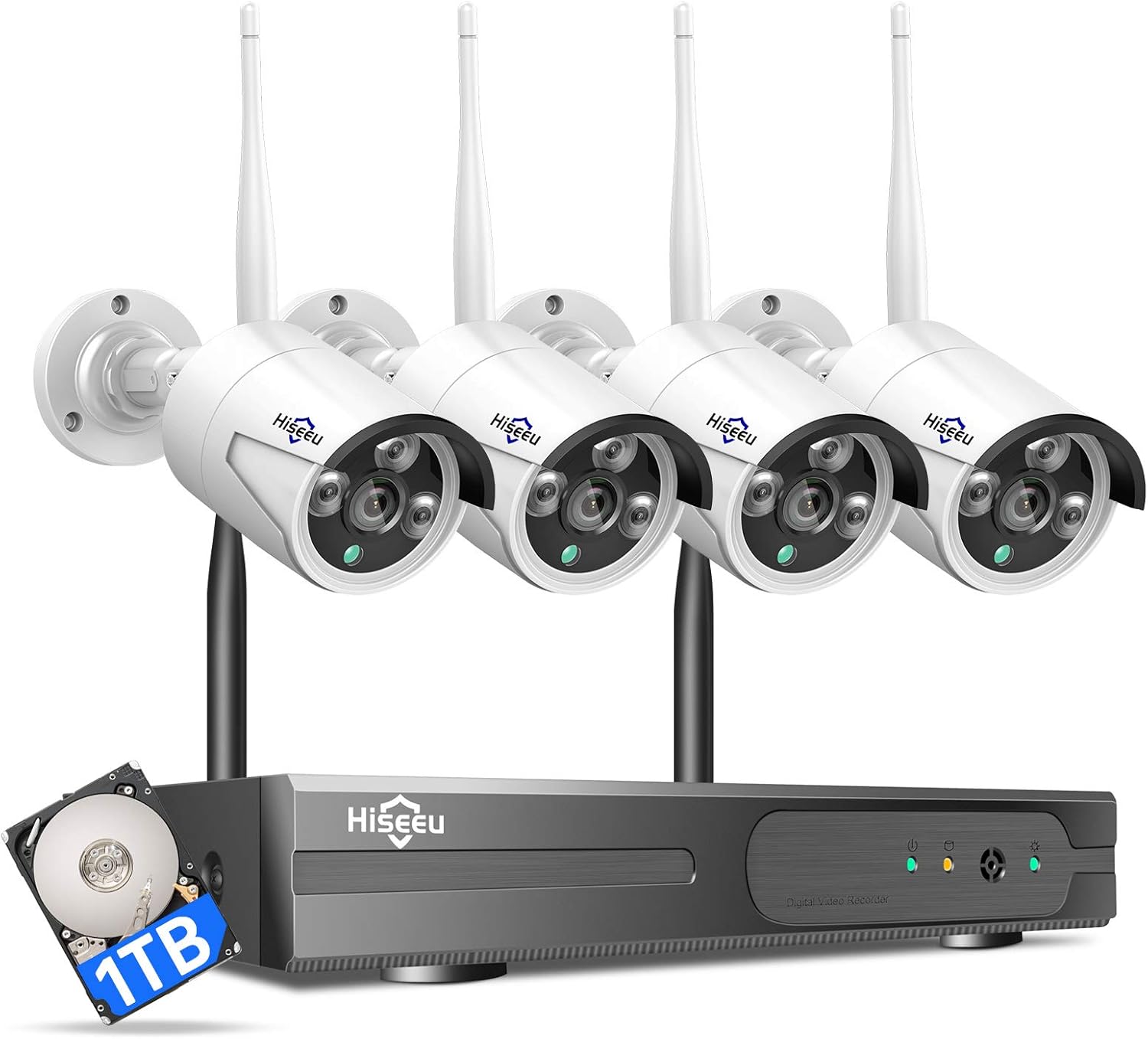 Ultimate Security: Hiseeu 16CH 4K NVR + 4 WiFi Cameras