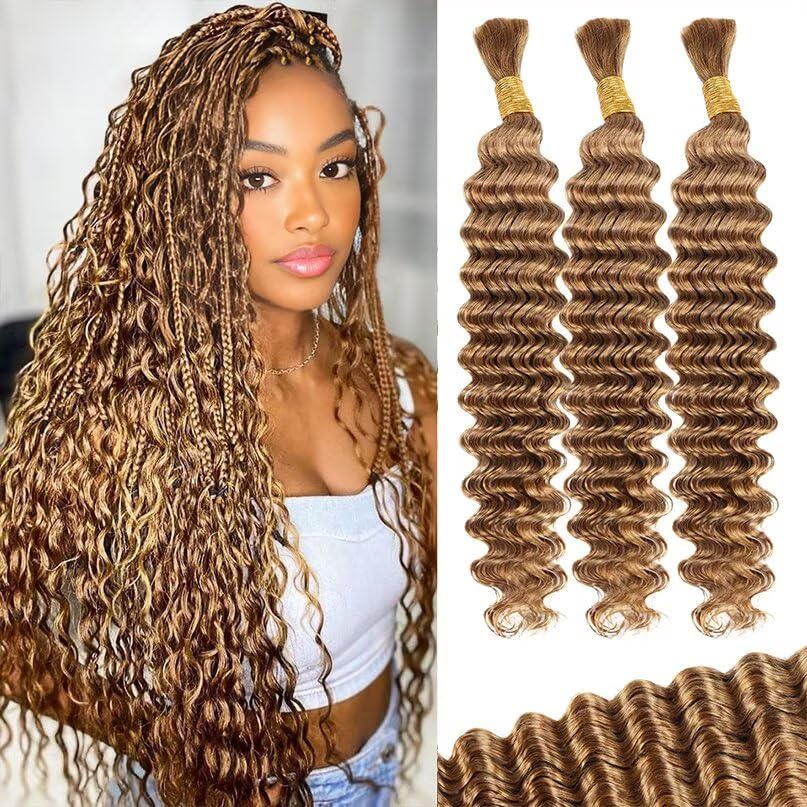 12A #27 Honey Blonde Human Braiding Hair for Stunning Styles