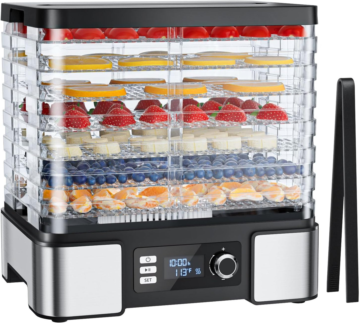 Food Dehydrator Machine for Jerky and Fruit - Stainless Steel