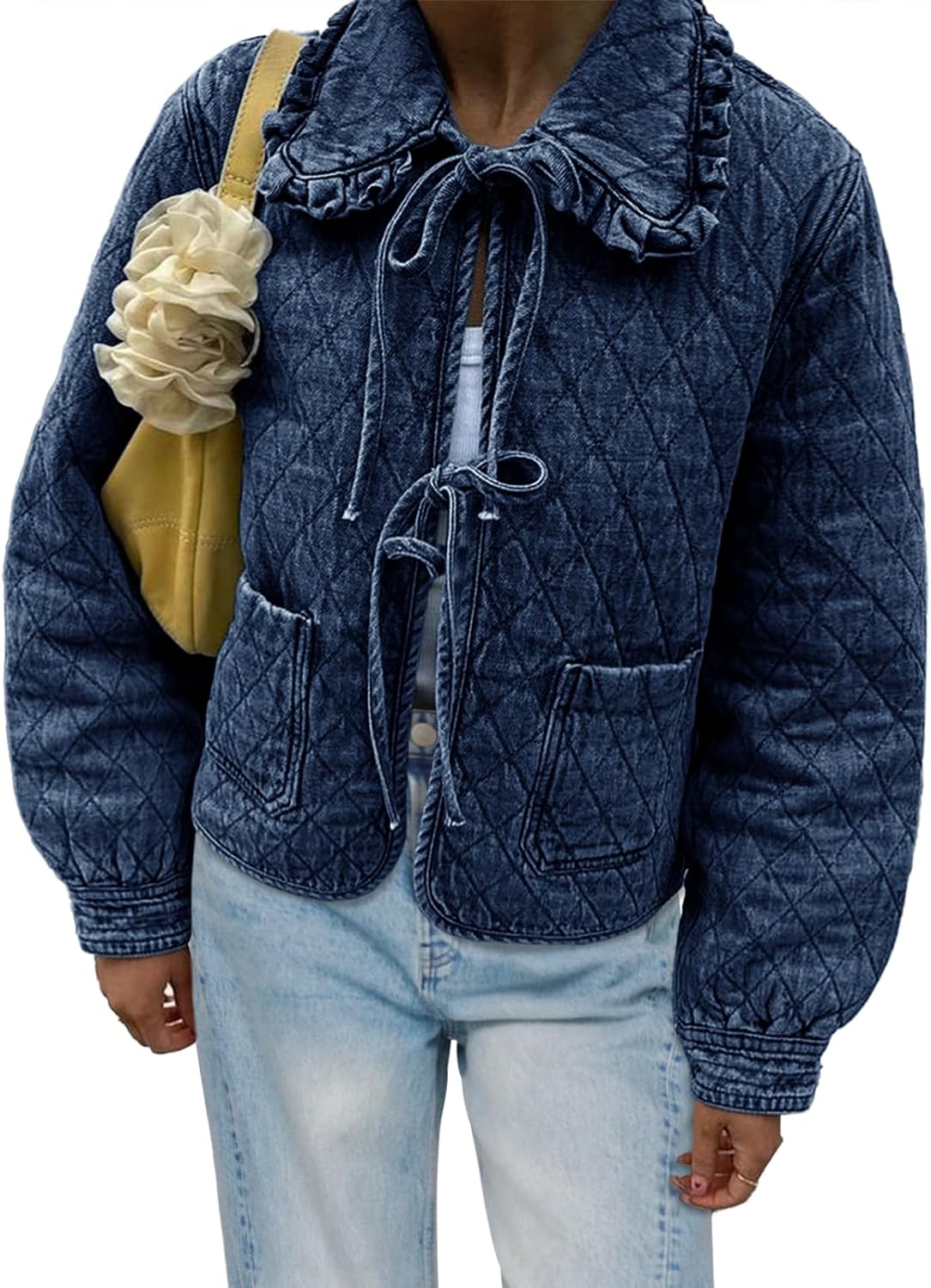 Stylish Quilted Denim Puffer Jackets for Women in Fall Fashion