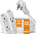Flat 3-Outlet Extension Cord 20 Ft - Low-Profile Flat Angled Cord