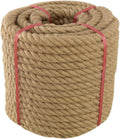 Thick Twisted Manila Rope 1-1/4 in x 50 ft Natural Jute Rope - Heavy