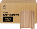Kraft Paper Straws Case of 4,800 - 100% Biodegradable Drinking Straws