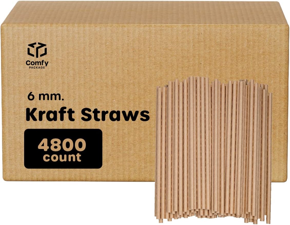 Kraft Paper Straws - Eco-Friendly, Biodegradable & Durable