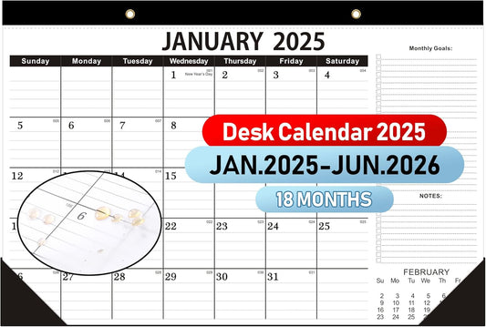 2025 Desk Calendar - Large Ruled Blocks for Easy Organizing