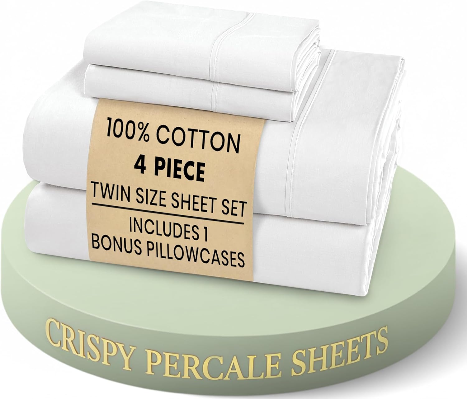 Crispy Percale Twin Cotton Sheets Set for Ultimate Comfort