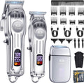 Mens Hair Clippers and Trimmers Set - Professional Cordless Kit