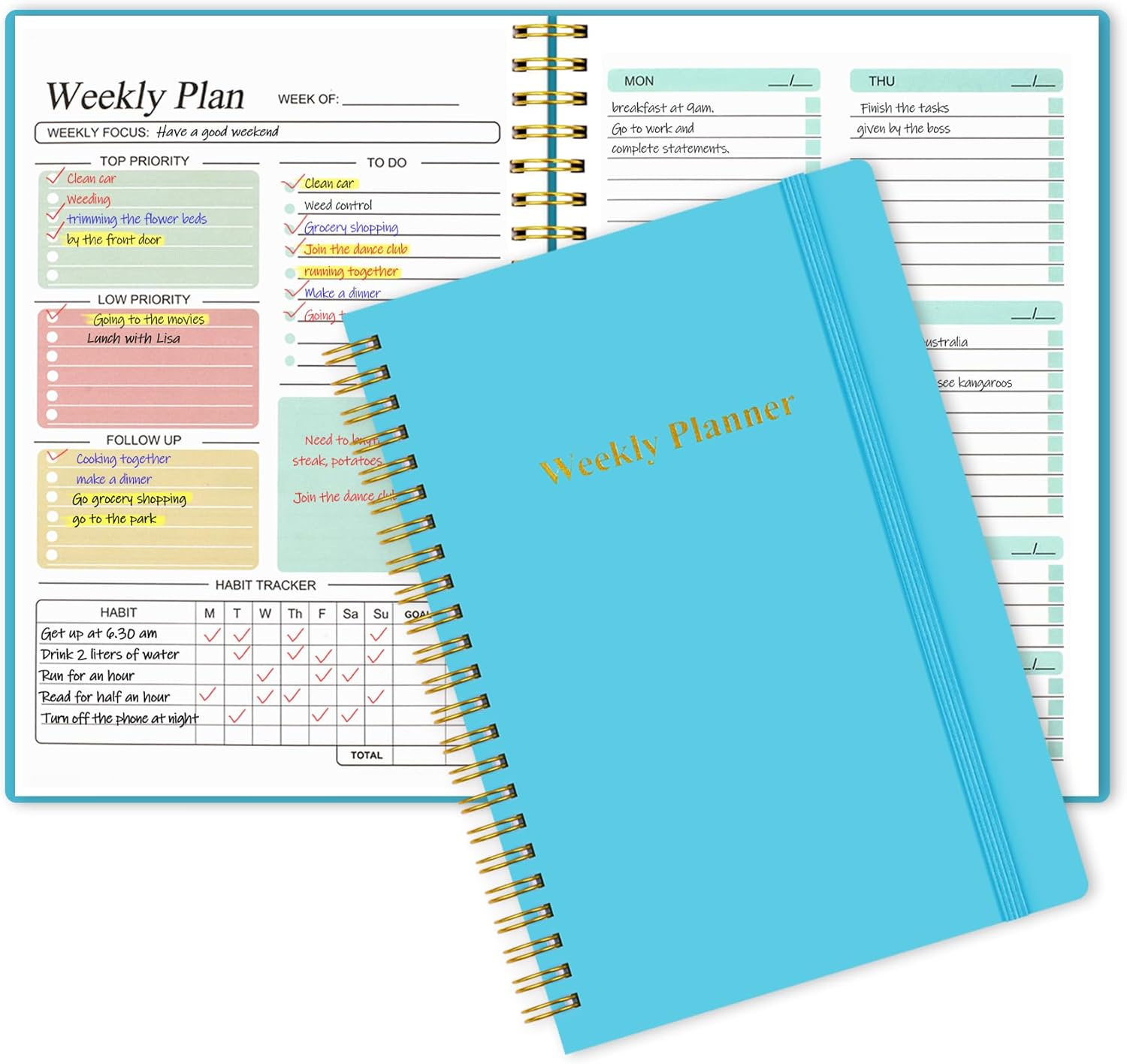Utron A5 Weekly Planner: Stay Organized & Productive