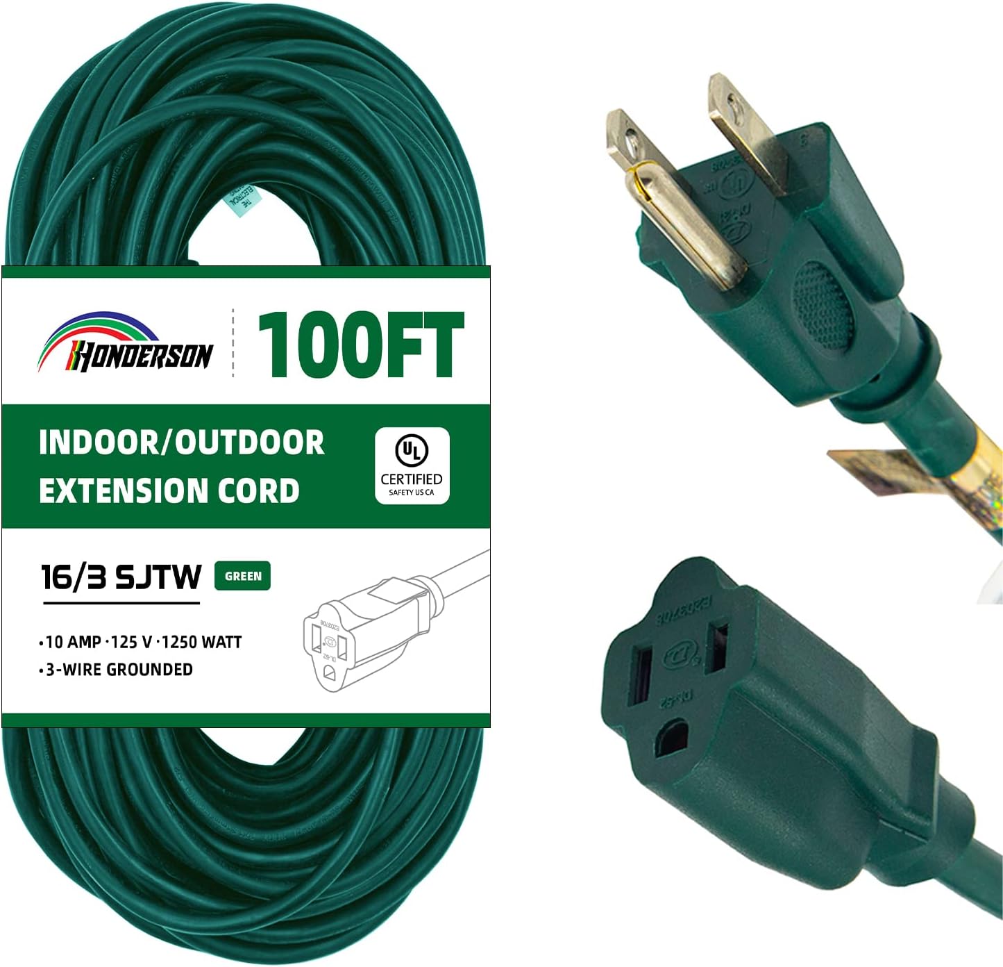 100FT Outdoor Extension Cord for Christmas Lights and More