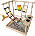 Parrots Playground Wood Play Gym Stand for Small Birds - Fun Exercise