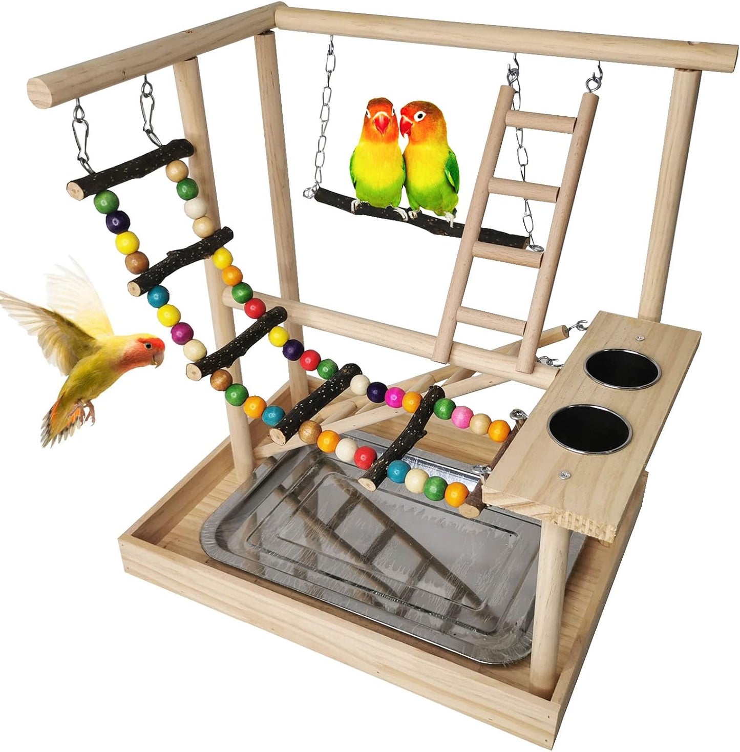 Hamiledyi Parrots Playground Bird Play Gym for Small Birds