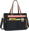 RAINSMORE Laptop Bag for Women 15.6in Teacher Tote - Durable, Spacious
