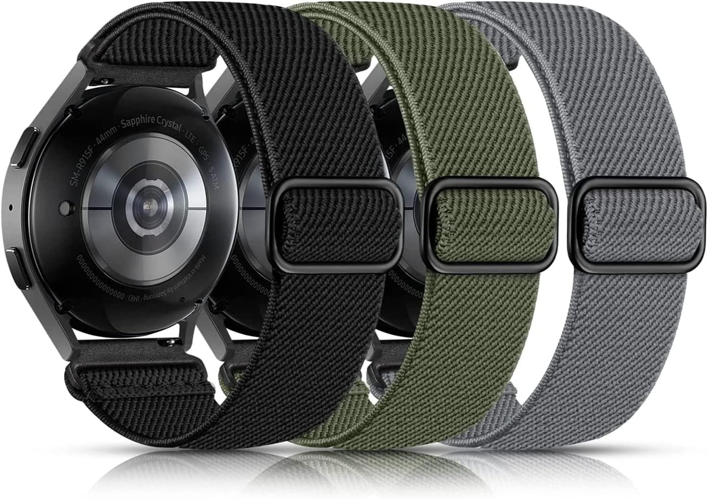 Adjustable Nylon Sport Bands for Samsung Galaxy Watch - 3 Pack