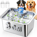 Stainless Steel Dog Water Fountain for Large Dogs & Multi-Pet Homes