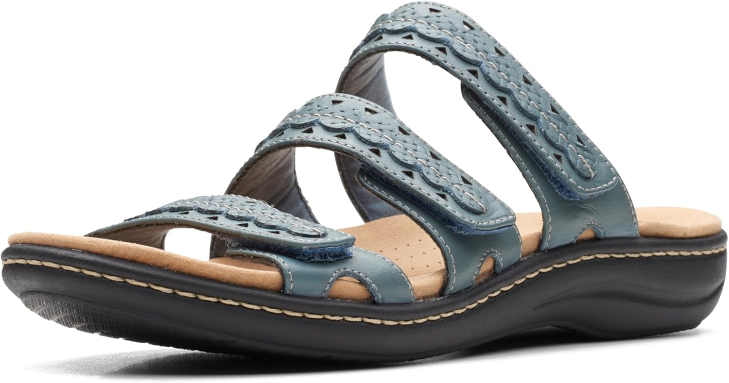 Clarks womens Laurieann Cove Flat Sandal for All-Day Comfort