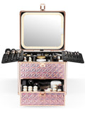 Qislee Makeup Box with Detachable Lighted Mirror - Portable Vanity