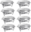 8QT Chafing Dish Buffet Set Stainless Steel - 8 Pack Large Capacity