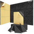 22 Pack Acoustic Panels Black 12in x 12in x 0.4in - Self-Adhesive