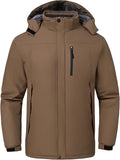Mens Skiing Jacket for Men Waterproof Windproof Rain Coat - Hooded