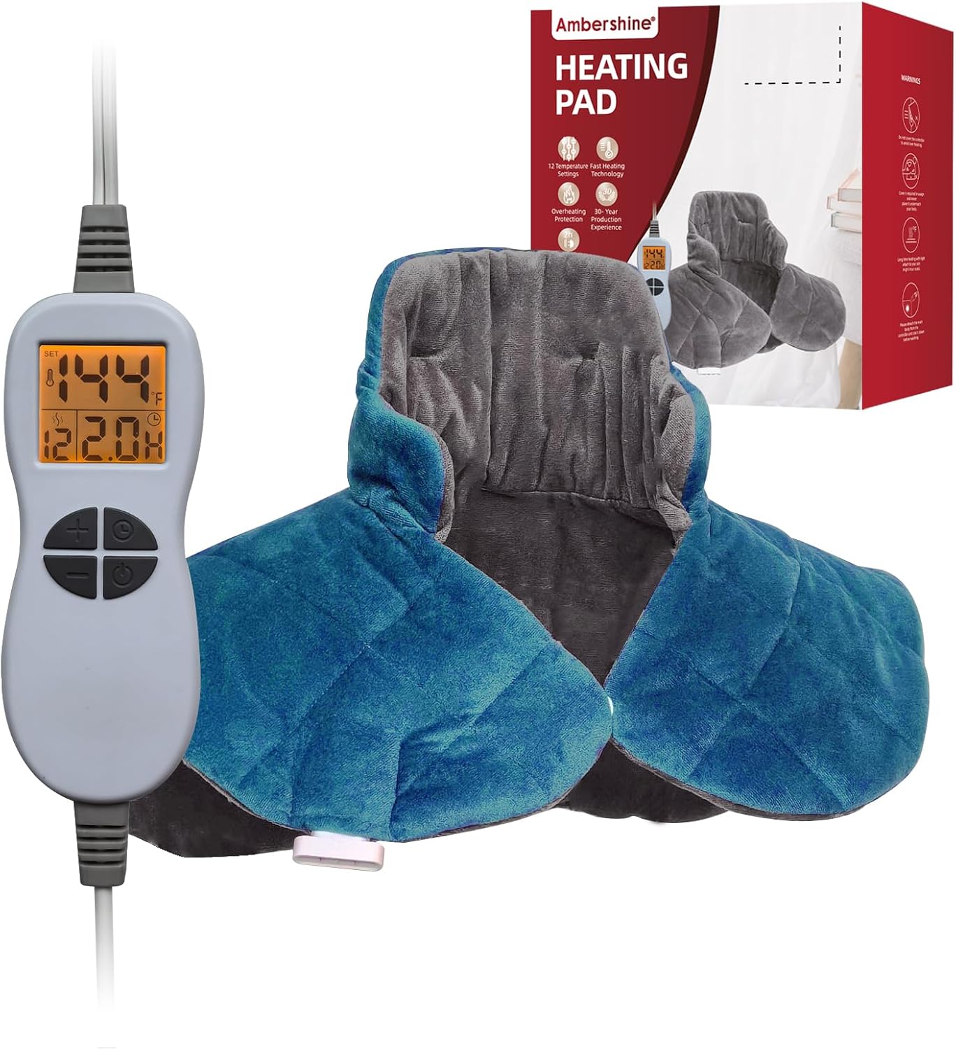 Ambershine Weighted Neck & Shoulder Heating Pad for Pain Relief