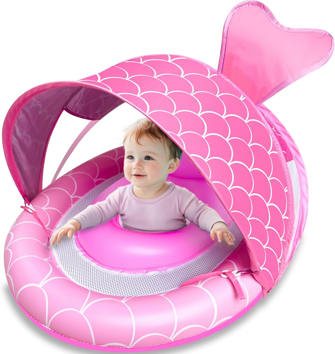 Baby Pool Float with Adjustable Canopy for Safe Swimming Fun