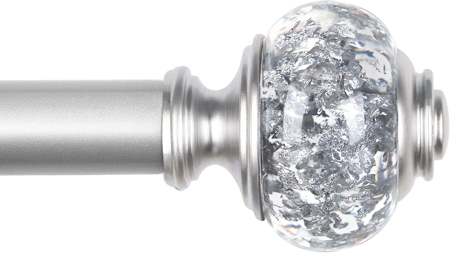 Silver Curtain Rods for Windows 72 to 144 Inch by USFOOK